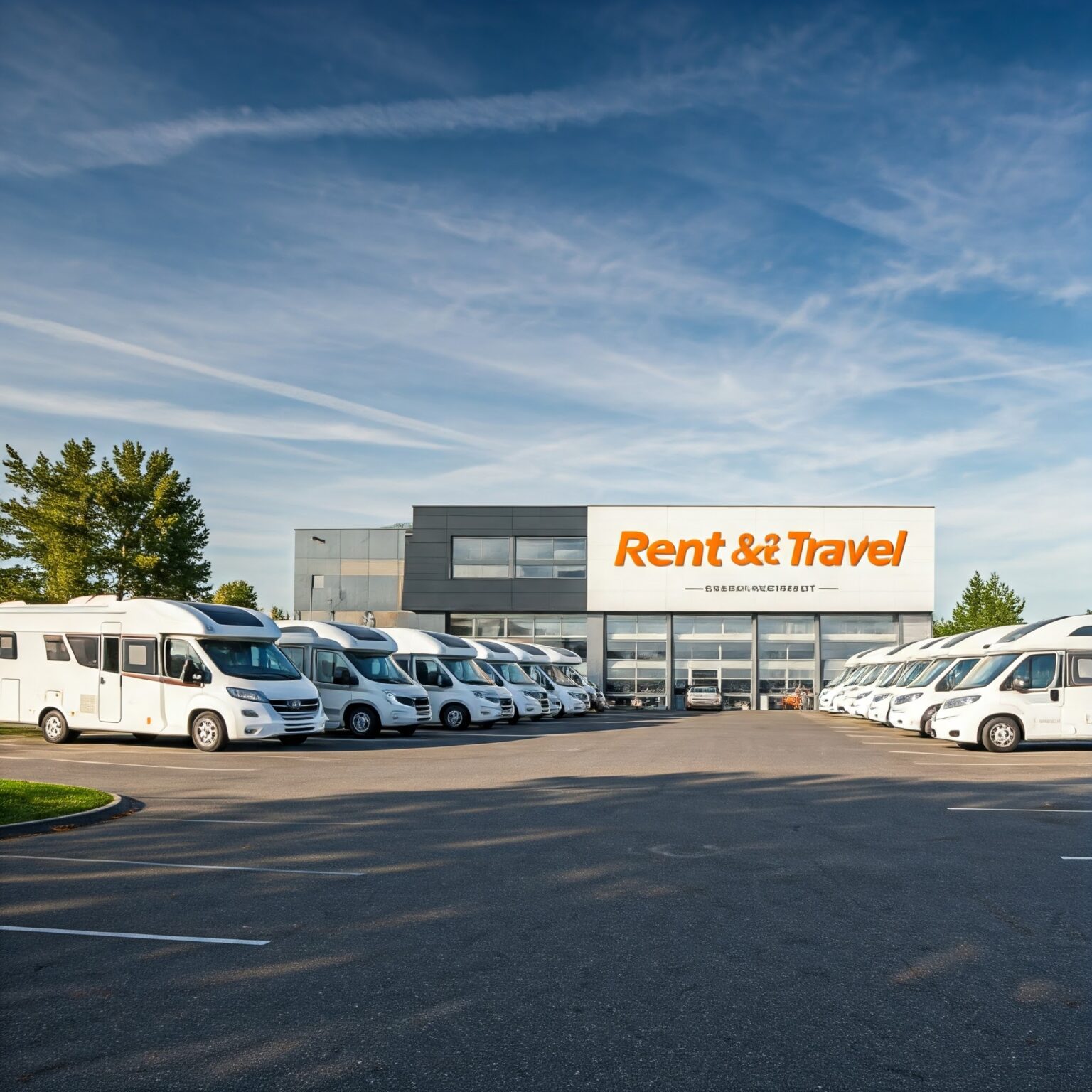 Eine moderne und einladende Wohnmobil-Vermietstation